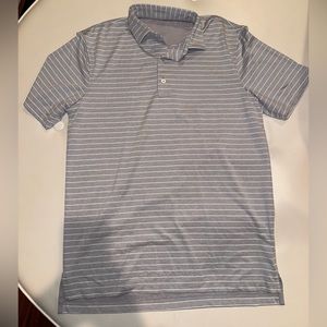 Johnnie-O Performance Golf Polo Shirt Mens Gray Stripe Relaxed Fit